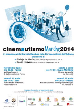 Locandina di cinemAutismo Marche 2014.